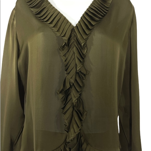 Lauren by Ralph Lauren Silk Ruffled Blouse - Picture 5 of 11